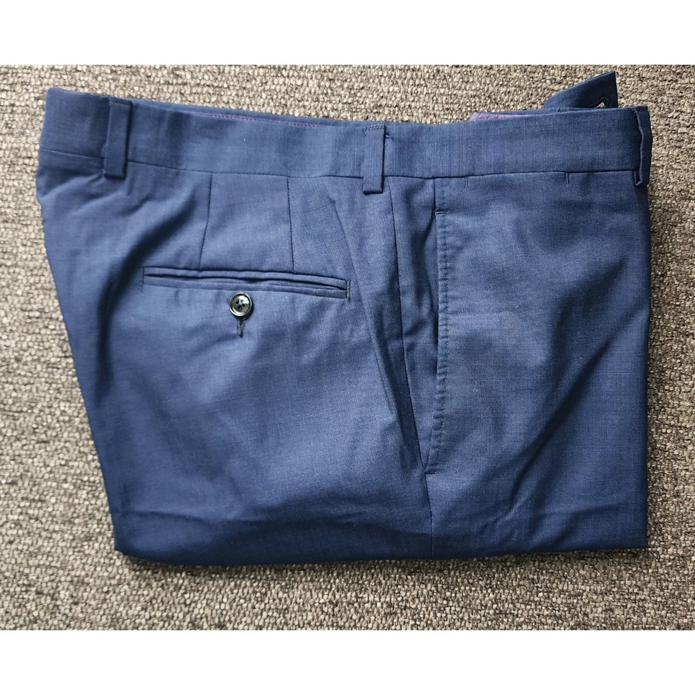Ted Baker London Men's Navy Blue Jefferson Flat Front Dress Pants Size 35 X 30